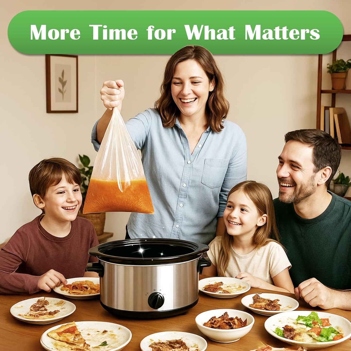 Slow Cooker Liners | 20 Disposable BPA-Free Bags for 3-8 Quart Crock Pots - Mess-Free Cooking