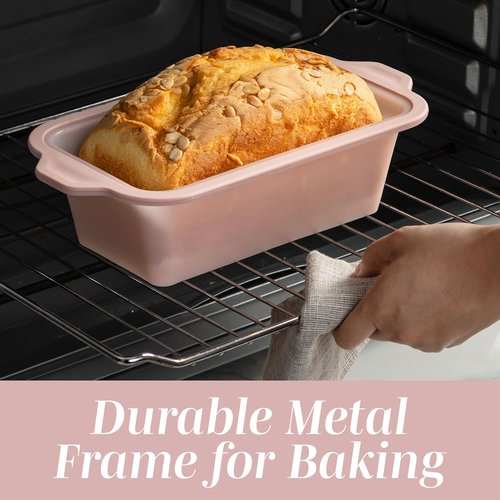 COOK WITH COLOR 17-Piece Silicone Baking Pan Set - Non-Stick Muffin Pans with Sturdy Metal Frame & Easy Clean