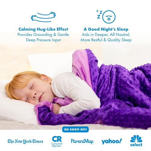 Harkla Kids Weighted Blanket - 10lb Bamboo Rayon Cooling Weighted Blanket for Kids - Washable Minky Cover and Glass Beads Filled Weighted Inner - Designed for Sensory Seekers Weighing 70lb to 90lb