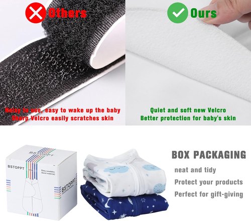 BSTOPPT Newborn Sleep Sack - 3-Way Adjustable Swaddle Blanket for 3-6 Months | 100% Rayon Cotton, Clouds & Starry Sky