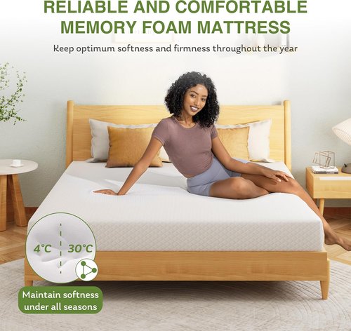 EGOHOME Twin Size Memory Foam Mattress - 10 Inch Cooling Gel for Pressure Relief | CertiPUR-US Certified, 75''L x 38''W, White