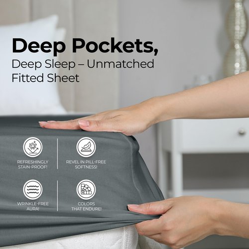 Utopia Bedding Full Fitted Sheet - Bottom Sheet - Deep Pocket - Soft Microfiber - Shrinkage and Fade Resistant - Easy Care -1 Fitted Sheet Only (Grey)