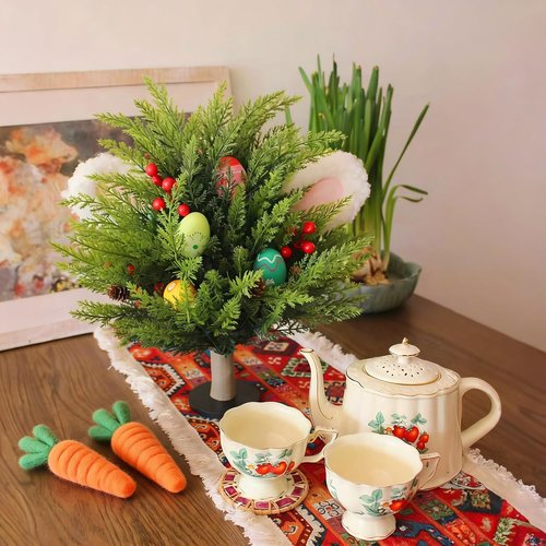 Allesgute Easter Decorations - 1Pc Artificial Egg Flower Table Ornament with Bunny Ears | Perfect for Home Decor & Spring Celebrations