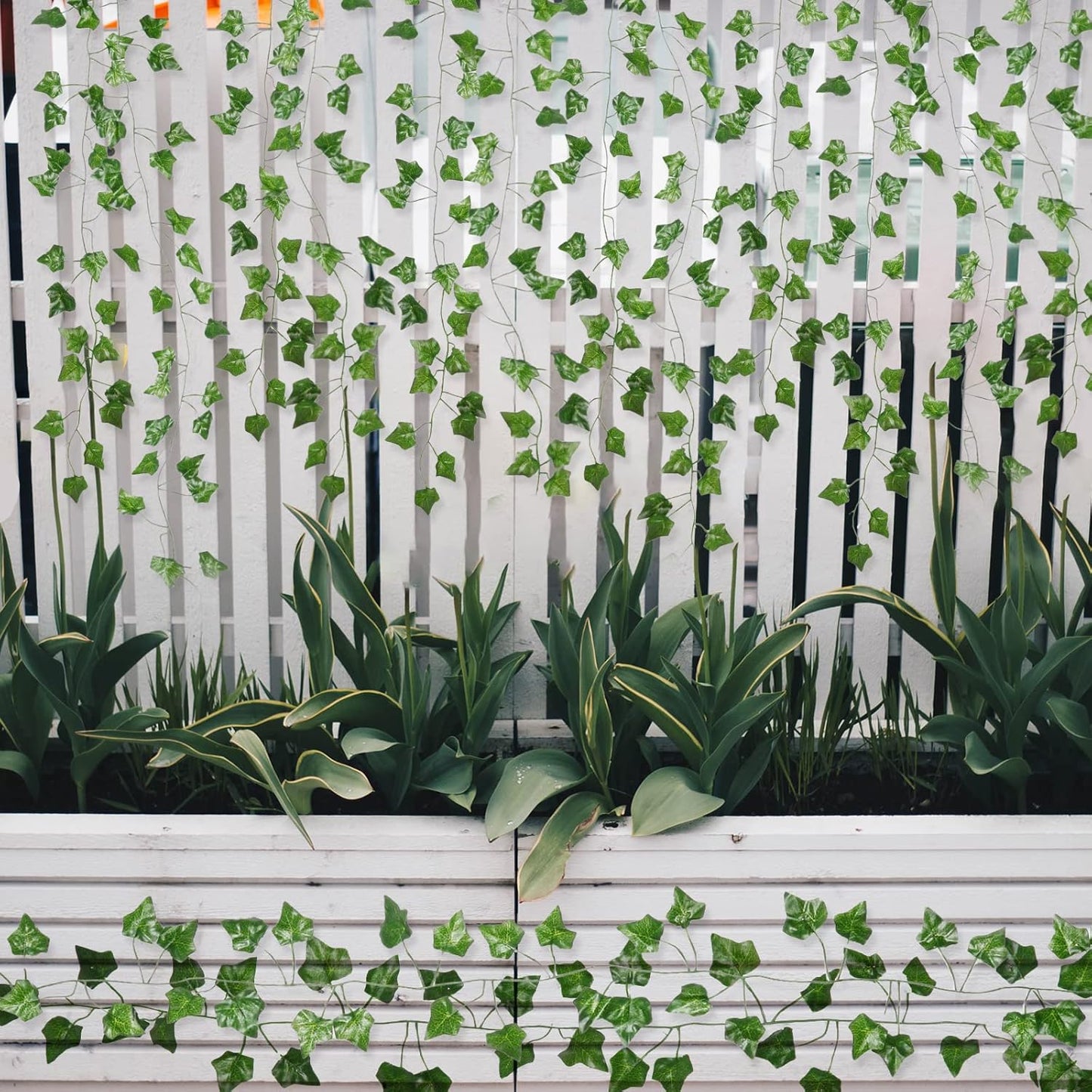 Skiennix Fake Vines - Aesthetic Artificial Ivy Leaves for Home Decor | 12 Pack, 84 Feet