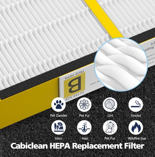 **Guardian HEPA Filter B Replacement - Compatible with AC4825, AC4300, & More | 4 HEPA + 8 Carbon Pre-Filters**