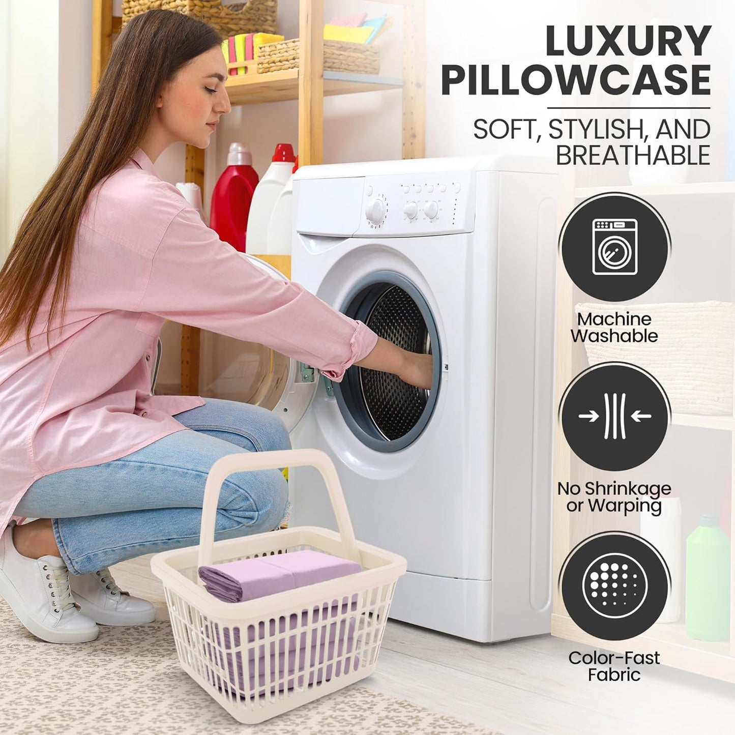 Utopia Bedding Queen Pillow Cases - Soft Brushed Microfiber - Fade Resistant | 20 x 30 Inches, Lavender - 2 Pack