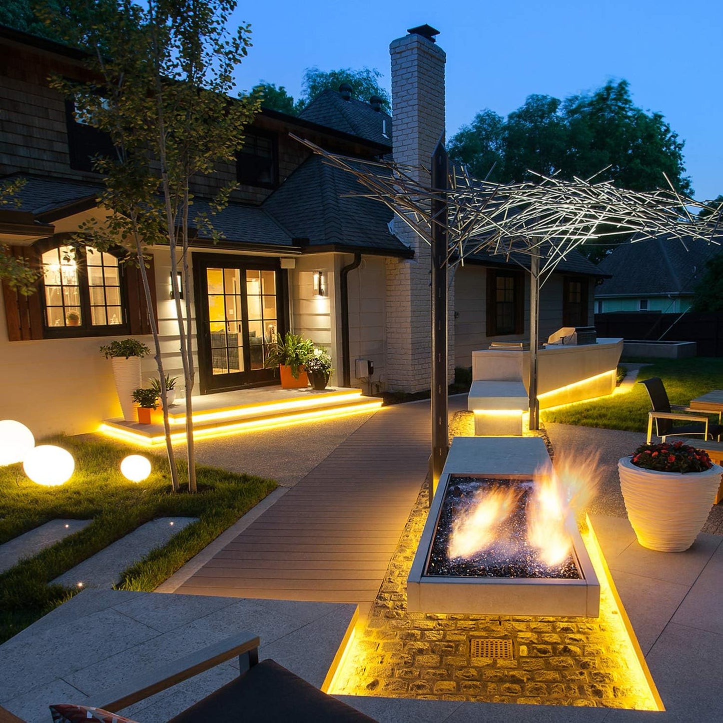 Skiennix 50ft LED Rope Lights - 540 Warm White LEDs, Waterproof, Indoor/Outdoor Use | Perfect for Backyards