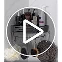 Corner Shower Caddy with Suction Cups, ABS Plastic, Grey 2pcs
