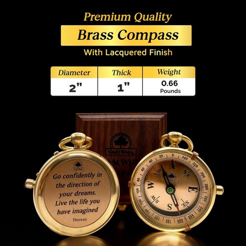Dream Chaser Compass - Motivational Graduation Gift for Him | Unique 2026 College & High School Present