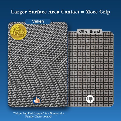 Veken 6 Ft Round Rug Pad Gripper for Hardwood Floors, Non Slip Circle Rug Pads for Area Rugs, Thick Dark Grey Rug Grippers for Tile Floors, Under Carpet Anti Skid Mat, Keep Your Rugs Safe and in Place