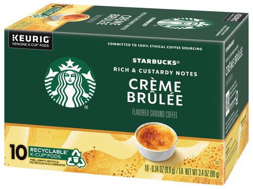 Starbucks Crème Brulée Flavored Blonde Roast Single Cup Coffee for Keurig Brewers, 10 Count - Pack of 2