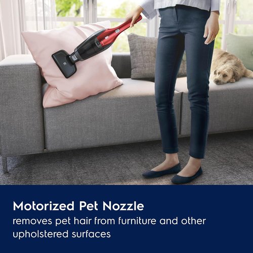 Electrolux Ergorapido Pet Cordless Vacuum Cleaner - 2-in-1 Design with Motorized Pet Nozzle | 48-Minute Run Time, Chili Red