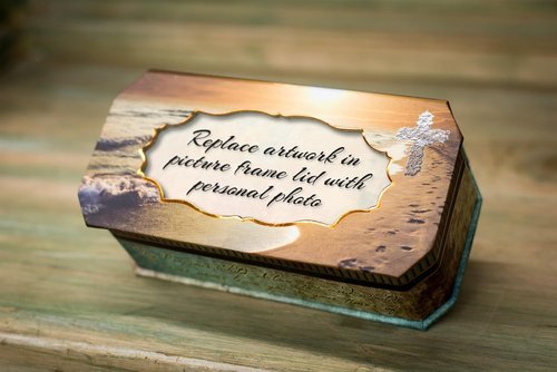 Cottage Garden Music Box - John 3:16 Footprints in The Sand Design | Plays Amazing Grace