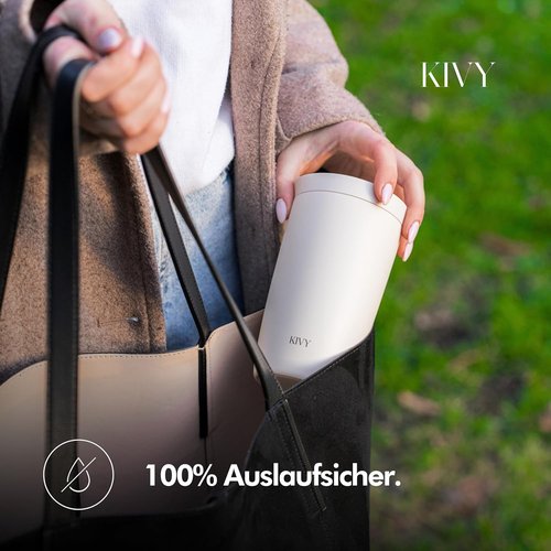 KIVY Insulated Travel Coffee Mug - 12oz Stainless Steel Tumbler | 24h Cold & 6h Hot, Spill Proof, BPA Free