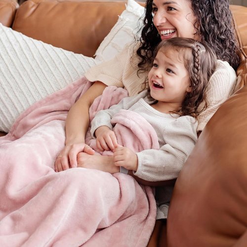 Bedsure GentleSoft King Size Pink Fleece Blanket - Soft, Lightweight, Plush Microfiber, 108x90 Inches