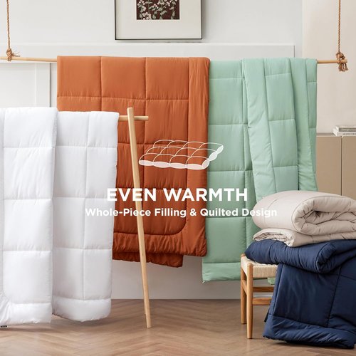 Bedsure Comforter Duvet Insert - King Size All-Season Quilted Down Alternative Bedding, Cream 90 x 102 Inches