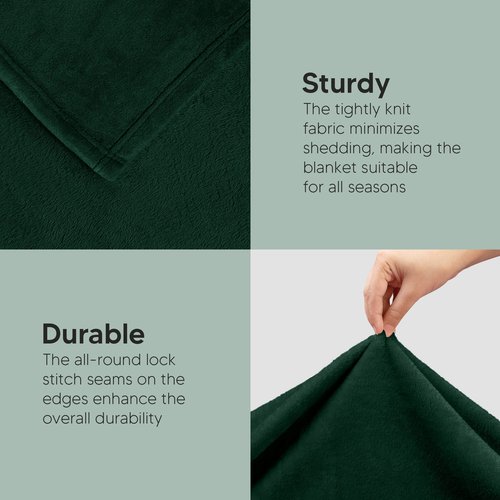 Utopia Bedding Fleece Blanket Throw Size Forest Green 300GSM Luxury Anti-Static Fuzzy Soft Microfiber Blanket for Couch, Sofa and Bed (50x60 Inch)