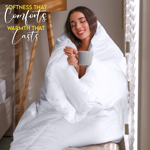Utopia Bedding Twin XL Comforter Duvet Insert, Quilted White Comforter with Corner Tabs, Box Stitched Down Alternative Comforters Twin XL Size 68 x 92 inches