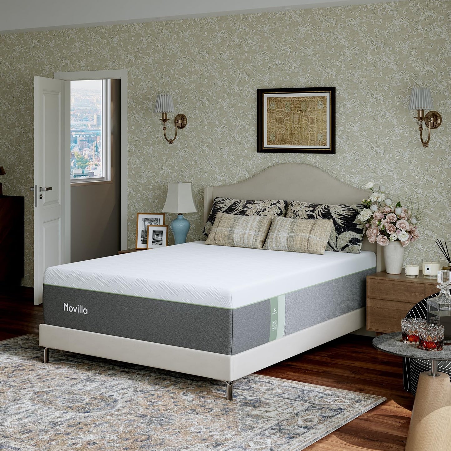 Novilla Bliss Green Tea Memory Foam Twin XL Mattress, 10 Inch XL Twin Mattress for Kids for Refreshing Sleep with Cool-Touch Nylon Cover, Zone Support & Pain Relief with CertiPUR-US Certified Foams