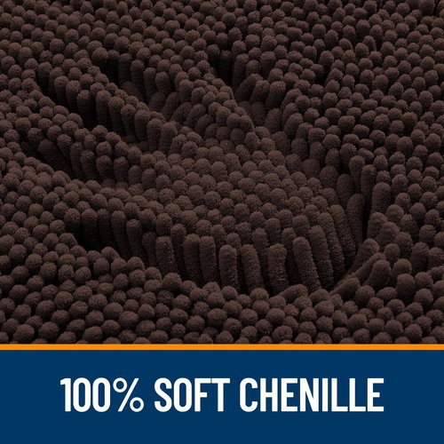 OLANLY Bathroom Rugs 59x35, Extra Soft Absorbent Chenille Bath Rugs, Rubber Backing Quick Dry, Machine Washable Bath Mats for Bathroom Floor, Tub and Shower, Home Decor Accessories, Brown