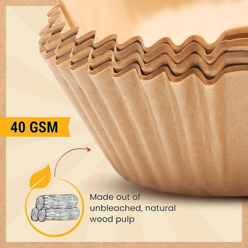 Baker's Signature Air Fryer Liners - 250 Pcs Non-Stick & Oil Proof, 8” Square for 5-8 Qt Baskets