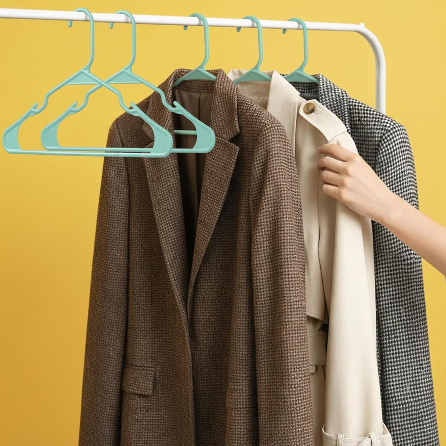 Utopia Home Plastic Hangers 30 Pack - Durable Space-Saving Clothes Hangers - Aqua Closet Organizers