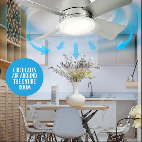 Bell+Howell Socket Breeze Cool Light Deluxe Silver โ Ceiling Fans with LED Lights and Remote Control, Replacement for Lightbulb - Bedroom, Kitchen, Living Room,1000 Lumens / 5000 Kelvins