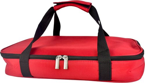HW1236 Glass Casserole - Insulated Bag for Hot & Cold Food | Perfect for Picnics & Potlucks - 12"x7.5"x2" - Red