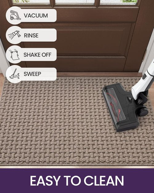 DEXI Door Mat Front Entrance with Non Slip Backing, 48x72 Large Inside Entryway Doormat for House Entry, Washable Mats Low Profile, Beige