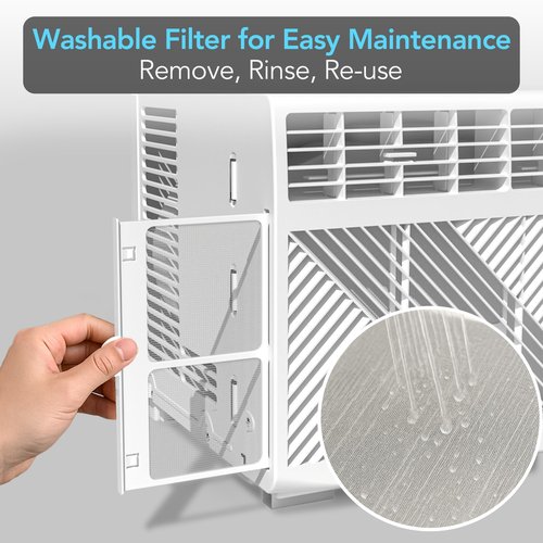 Comfort Zone Window Mounted Room Air Conditioner with Remote Control, 5,000 BTU, Digital Display, 4 Speed Settings, 4 Mode Settings, 24-Hour Timer, Sleep Setting, and Eco Mode