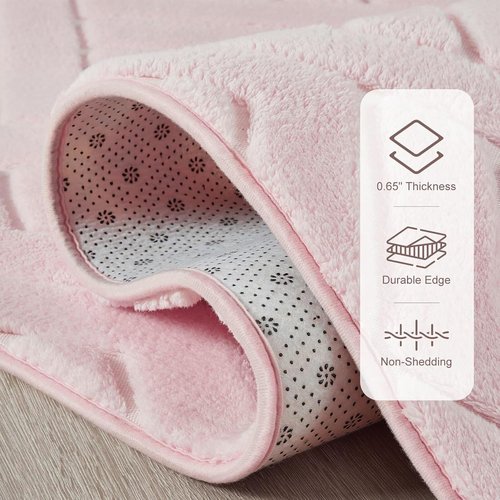Macgace Ultra Soft Pink Area Rug - Modern Geometric Shag for Girls' Bedroom | 4x6 Washable Nonslip Carpet