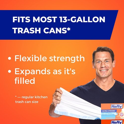Hefty Ultra Strong 13 Gallon Trash Bags - Drawstring Closure & Odor Control | 80 Count, Citrus Twist Scent