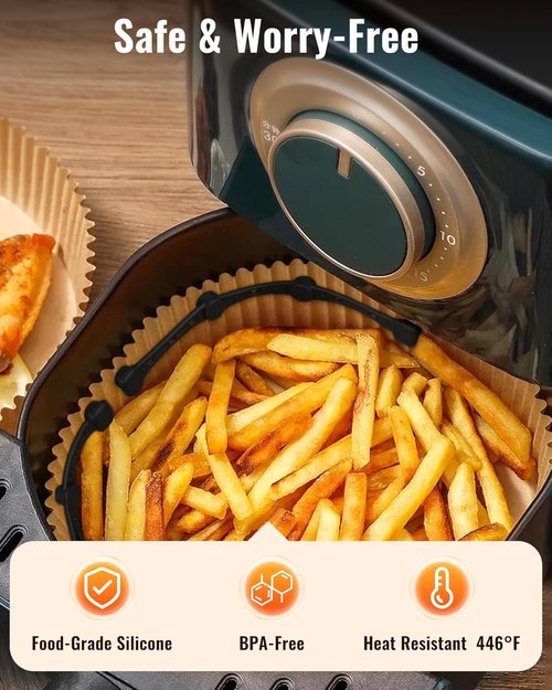 Air Fryer Magnets | 4Pcs Non-Segmented Silicone Buckle Accessories for Safe Parchment Paper Use