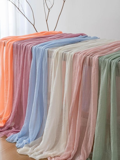 Keketoarrange Sage Green Table Runner - Rustic Boho Cheesecloth for Weddings & Events | 120 Inch