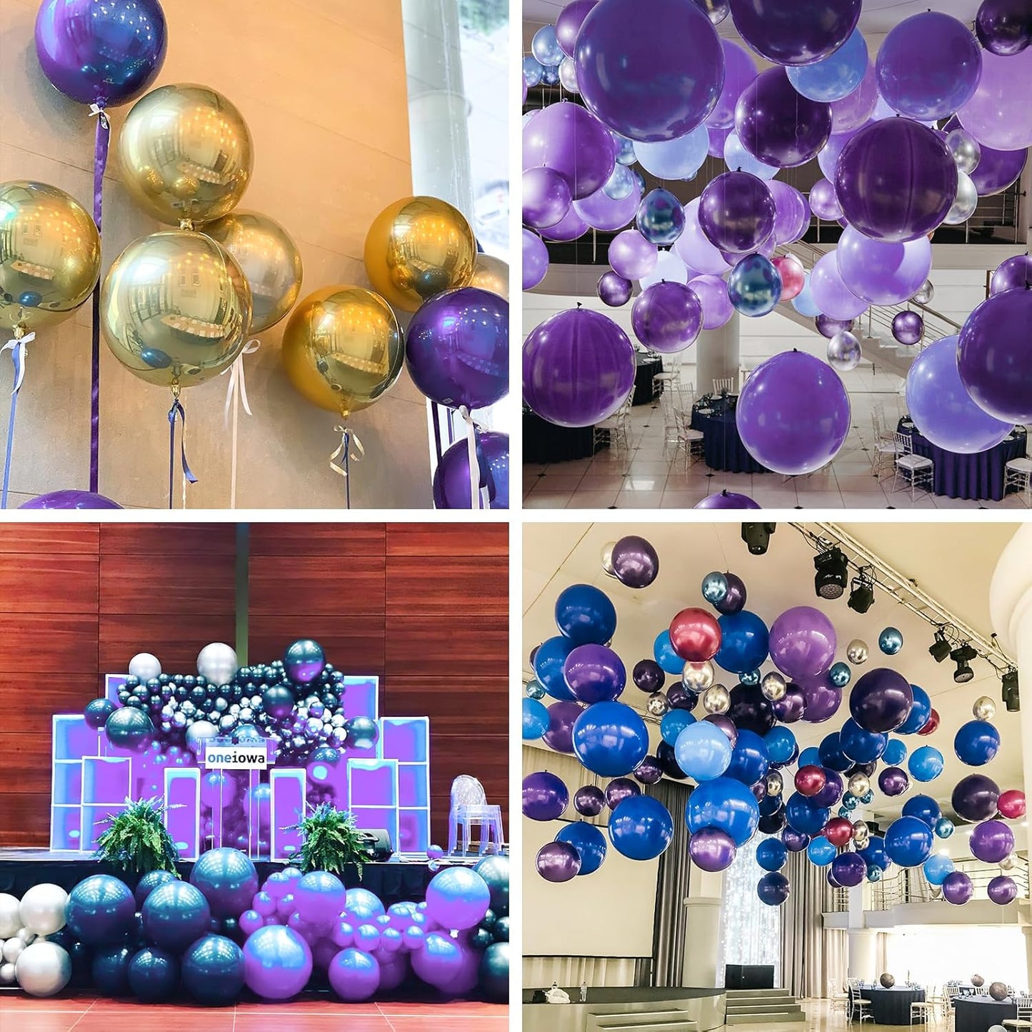 PartyWoo Metallic Purple Foil Balloons - 22 Inch Jumbo Round Mylar Balloons for Birthday & Halloween Decor