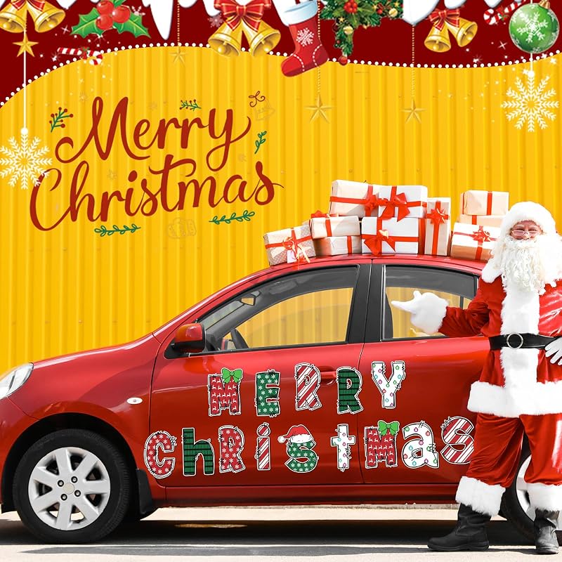 Variation of THIS listing: Cute Xuhal 14 Pcs Christmas Car Magnets Reflective Merry Xmas Letters