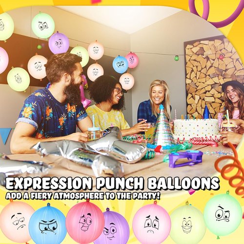Hollowfly 100 Pack Heavy Duty Punch Balloons - Fun Party Favors for Birthdays & Carnivals