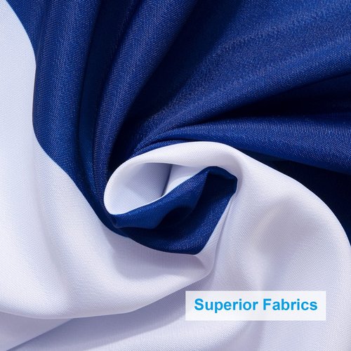AmazerBath Navy Blue Shower Curtain Stripes, 72" W x 72" H Blue and White Shower Curtain, Fabric Shower Curtains for Bathroom with 2 Heavy Stones, Water Repellent