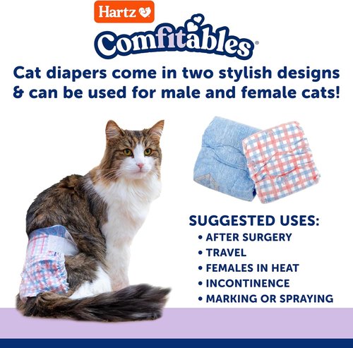Hartz Comfitables Cat Diapers, Size S 16 Count, Comfortable & Secure Fit, Easy to Put On