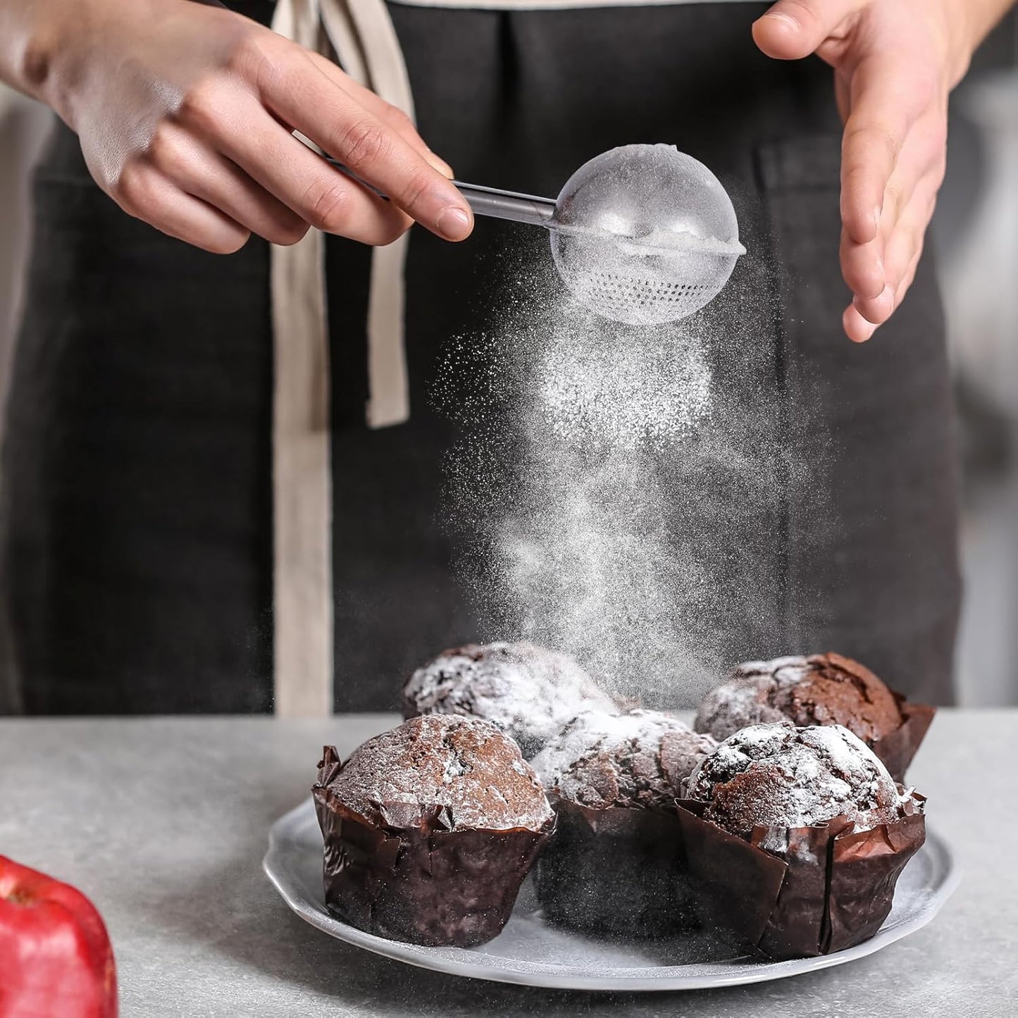 XVBITOR Stainless Steel Flour Sifter - One-Handed Baking Tool for Quick Sifting Cakes & Spices