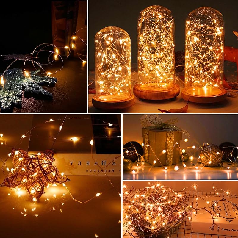 AIKEI 48 Pack LED Fairy Lights Battery Operated, 7ft 20 LEDs Waterproof String Lights Orange - Variation Orange+48 Pack