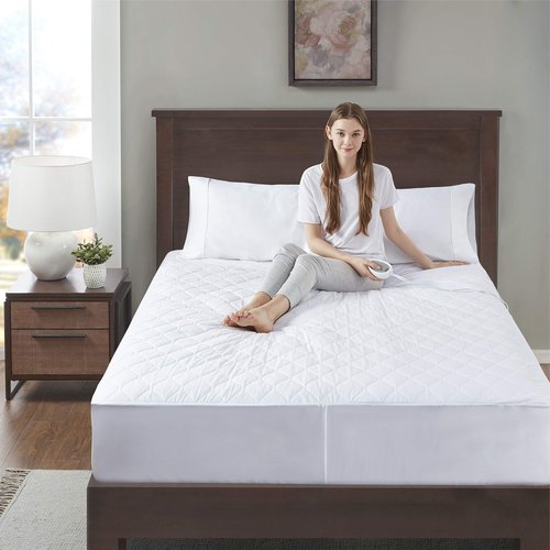 Heated Mattress pad King Size| Dual Control | Electric Bed Warmer W/Adjustable Zone Heating | Fit Up to 15 Inch | 12.5ft Long Cord - 78x80 Inch, White