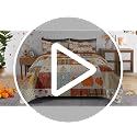 Queen Fall Quilt Set with Gnome Pattern, 3 Pieces Bedding Comforter