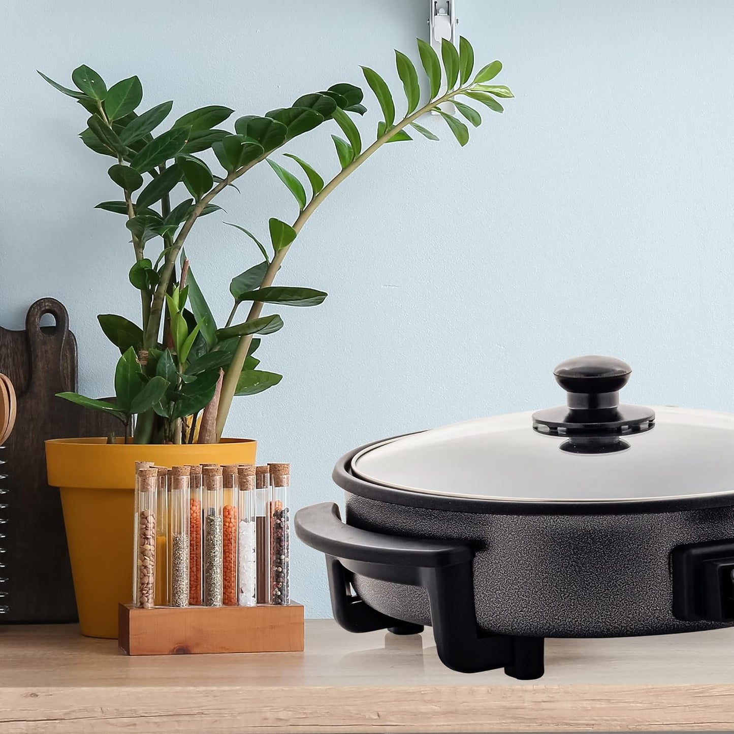 OVENTE Electric Skillet - 11.5-Inch Nonstick Frying Pan with Adjustable Temperature Control & Glass Lid