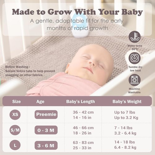 Bublo Newborn Swaddle Sleep Sacks - 100% Organic Cotton Infant Blankets for 0-3 Months (3-Pack)