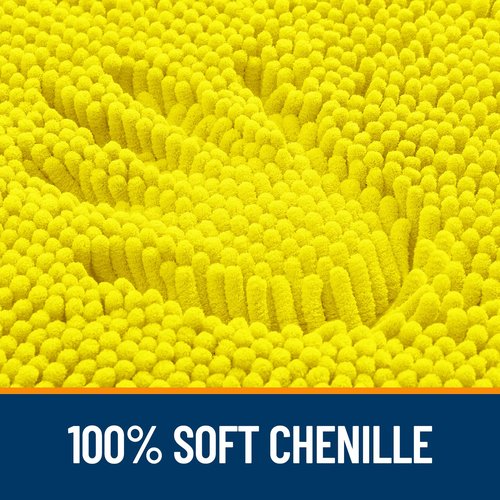 OLANLY Bathroom Rugs 36x24, Extra Soft Absorbent Chenille Bath Rugs, Rubber Backing Quick Dry, Machine Washable Bath Mats for Bathroom Floor, Tub and Shower, Home Decor Accessories, Lemon Yellow