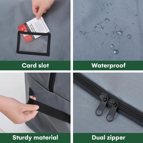 Holiday Spirit Christmas Tree Storage Bag - Heavy-Duty Waterproof Design with Reinforced Handles - Fits 7.5ft Tree, Protects from Dust & Moisture - Charcoal