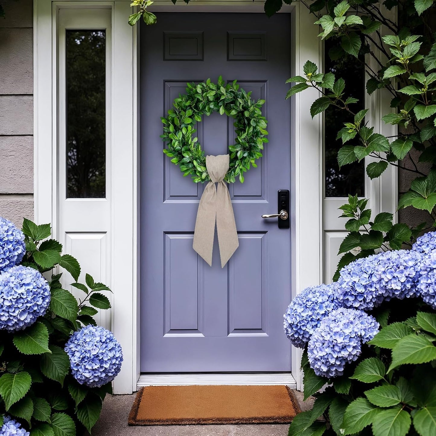 Regine Switzerland Christmas Wreath Sash - Natural Burlap Decor for Front Door | Thanksgiving & Wedding Accents
