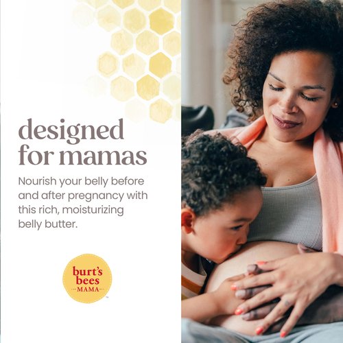 Burt's Bees Mama Belly Butter Stretch Mark Cream for Pregnancy Massages Body & Reduces Scar Appearance, Prenatal & Postnatal Tummy Skin Care, Shea Butter & Vitamin E Rich Formula, 6.5 Oz Tub