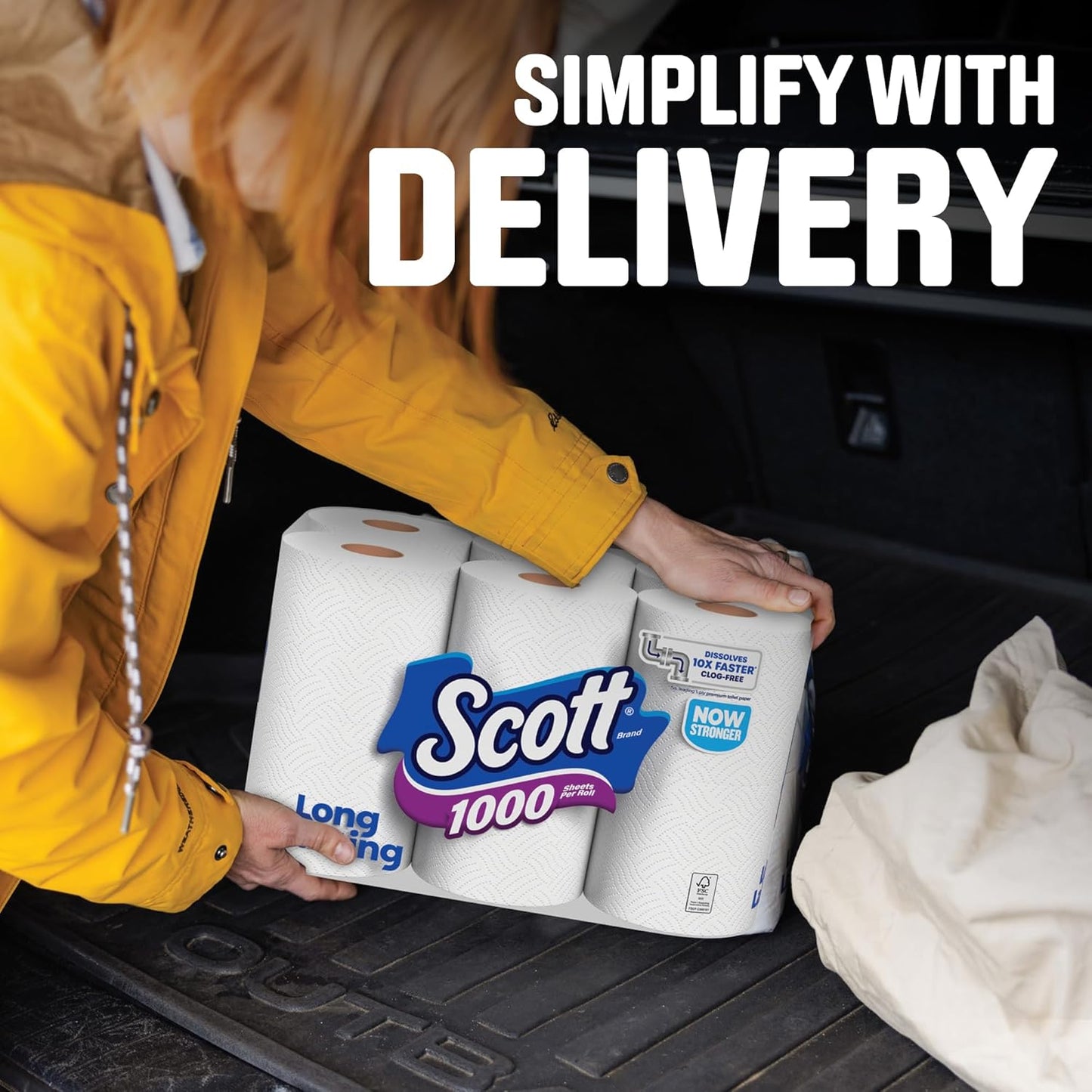 Scott 1000 Toilet Paper - Septic-Safe 1-Ply Tissue, 8 Rolls for Ultimate Cleanliness